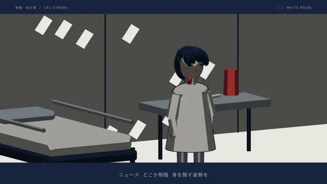 白色病房里的病床和角色