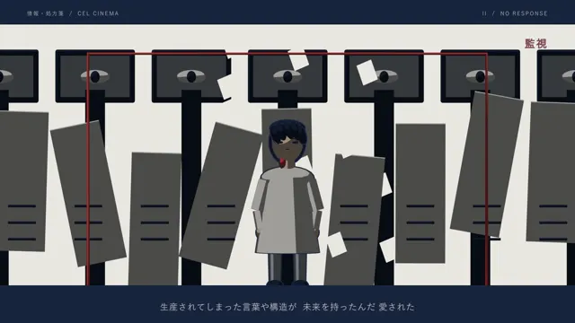 被监视器环绕的角色
